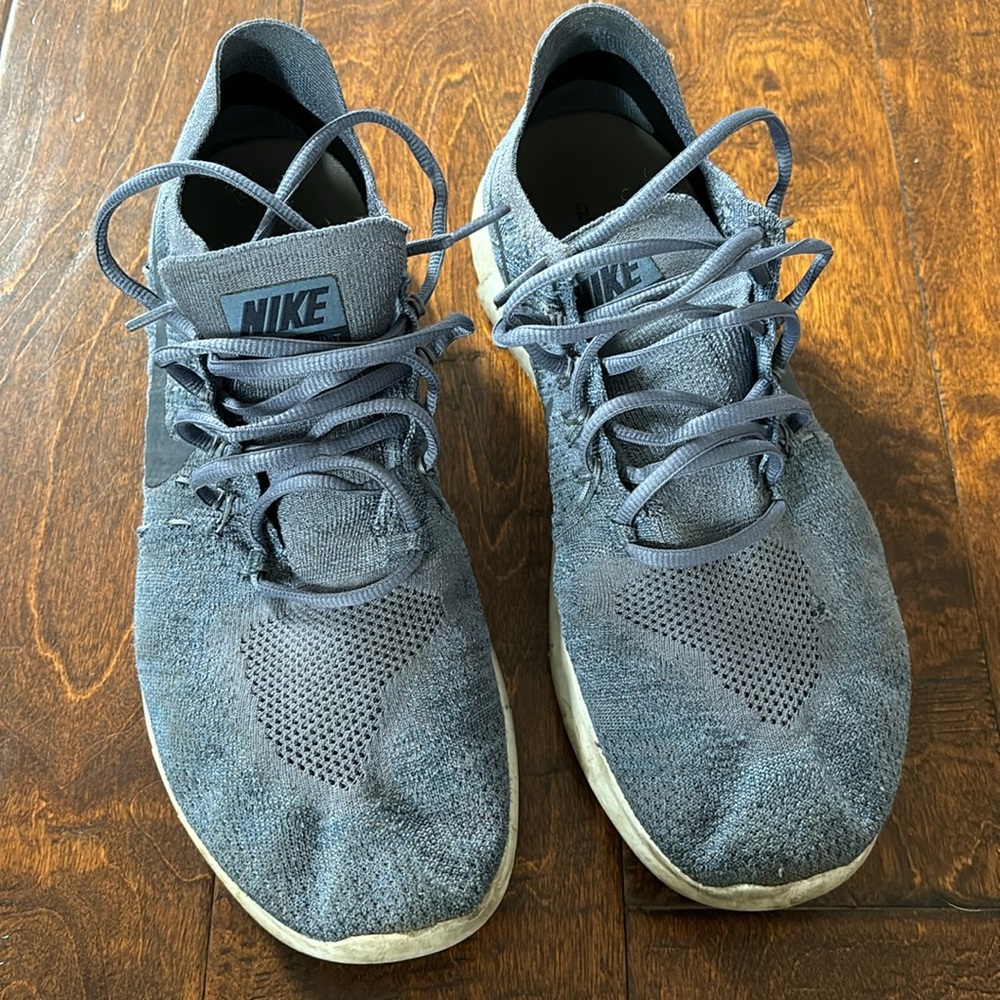 Men’s Nike Free Rn FlyKnit Sneakers Blue, Size 12